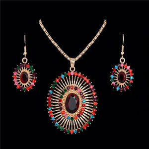 MISANANRYNE Jewelry Sets For Women Colorful Austrian Crystal Butterfly Pendant Necklace Earrings Wedding Jewelry sets