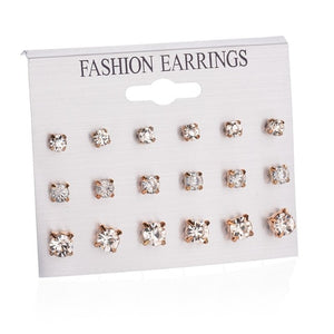 12 pairs White Simulated Pearl Earrings Set For Women Jewelry On Ear Ball Stud Earrings kit Bijouteria brincos Bijoux