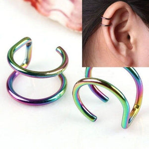 Clip-on Cuff Earrings Men Eardrop Ear Clip 1 Pair Unisex Women Non-piercing Cartilage Hot New Chic