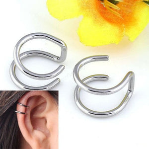 Clip-on Cuff Earrings Men Eardrop Ear Clip 1 Pair Unisex Women Non-piercing Cartilage Hot New Chic