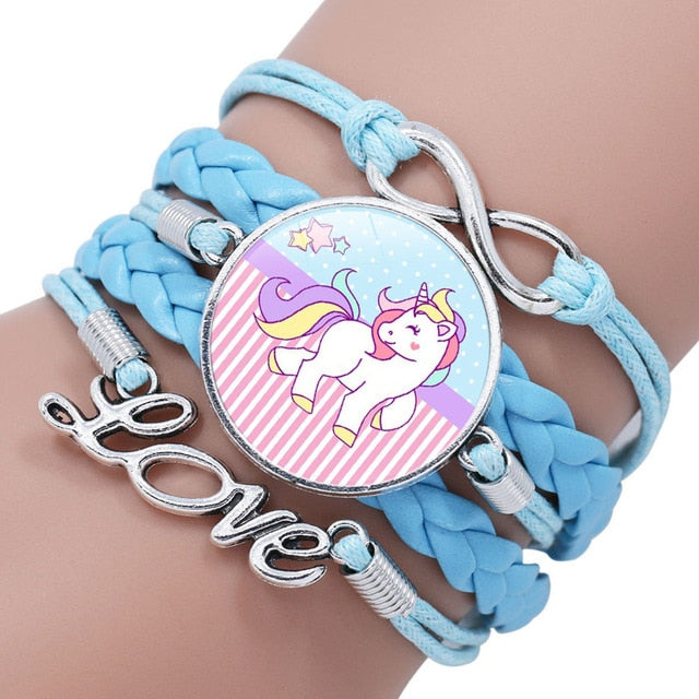 Unicorn Braided Kids Bracelet for Girls  Friendship Bracelets Jewelry Multi-layer Charm Bracelet Fashion Jewelry