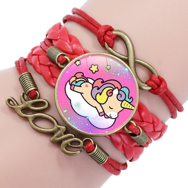 Unicorn Braided Kids Bracelet for Girls  Friendship Bracelets Jewelry Multi-layer Charm Bracelet Fashion Jewelry