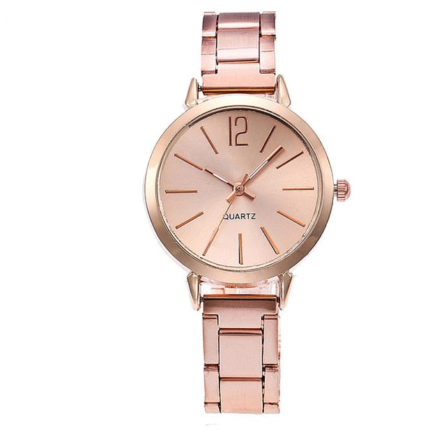 2019 New Stainless Steel Belt Women Watch Classic Minimalist Rose Gold Clock Alloy Analog Ladies Quartz Wrist Watches Relogio 4