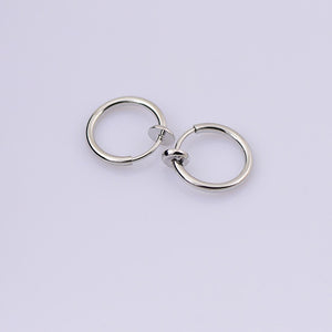 Hot 1 Pair 13mm Women Personality Punk Fake Piercing Earrings Body Piercing Nose Lip Ear Rings Hoop