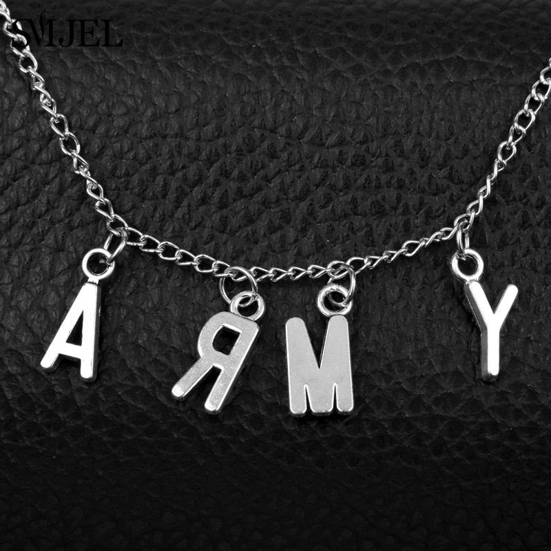 SMJEL BFF Jewelry KPOP Bangtnn Boys Jin SUGA j-hope Jimin Pendant Necklace ARMY Choker Necklace Women Men Love Yourself Accessor