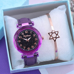 Fashion Starry Sky Women Watches Top Sale Leather Ladies Bracelet Watch Quartz Wristwatches Casual Female Clock Relogio Feminino