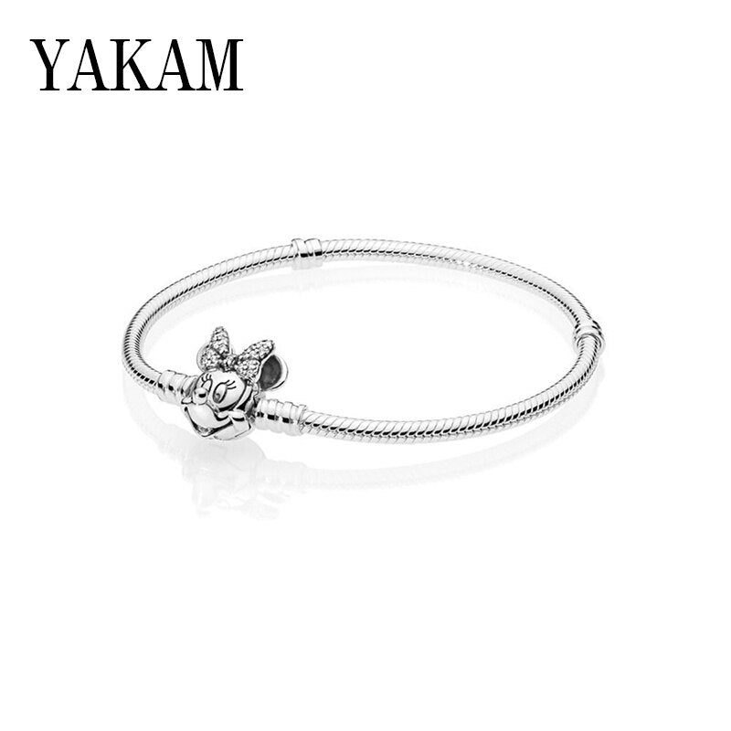 Mickey Bracelets Fit Original Pandora Bracelet Girls Sieraden for Women Jewelry Fashion Snake Chain Mary Bangles Accessories DIY