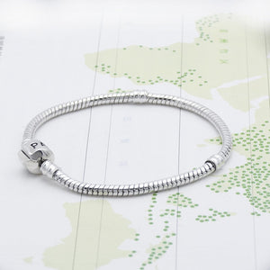 2019 3mm Charm snake chain Fit Pandora Charms Silver Original Bracelet Jewelry Berloque Mary Poppins Bijoux Sieraden Christmas