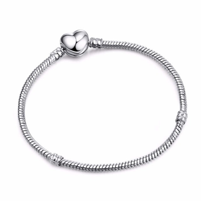 2019 3mm Charm snake chain Fit Pandora Charms Silver Original Bracelet Jewelry Berloque Mary Poppins Bijoux Sieraden Christmas