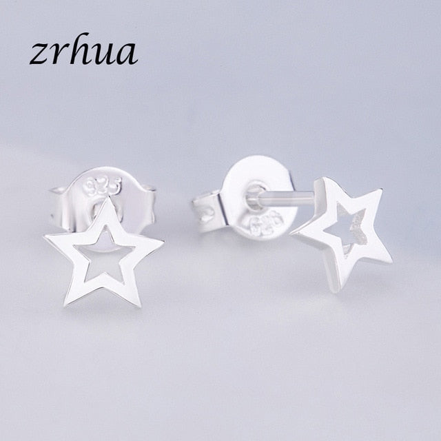 925 Sterling Silver Needle Women Jewelry Fashion Cute Chic Stud Earrings for School Girls Kids Lady Gift pendientes oorbellen