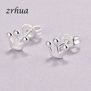 925 Sterling Silver Needle Women Jewelry Fashion Cute Chic Stud Earrings for School Girls Kids Lady Gift pendientes oorbellen