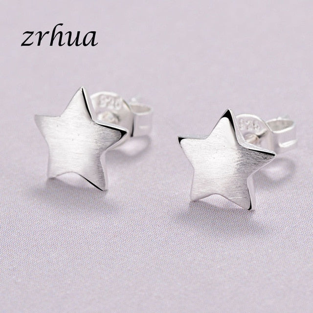 925 Sterling Silver Needle Women Jewelry Fashion Cute Chic Stud Earrings for School Girls Kids Lady Gift pendientes oorbellen