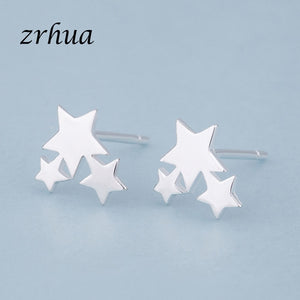 925 Sterling Silver Needle Women Jewelry Fashion Cute Chic Stud Earrings for School Girls Kids Lady Gift pendientes oorbellen