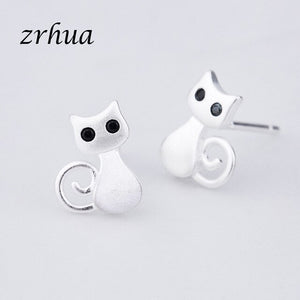 925 Sterling Silver Needle Women Jewelry Fashion Cute Chic Stud Earrings for School Girls Kids Lady Gift pendientes oorbellen