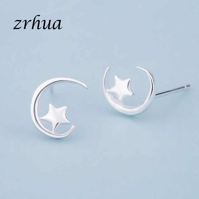 925 Sterling Silver Needle Women Jewelry Fashion Cute Chic Stud Earrings for School Girls Kids Lady Gift pendientes oorbellen