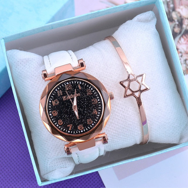 2019 Women Watches Starry Sky Clock Ladies Wrist Watch Bracelet Watches Leather Quartz Wristwatches reloj mujer relogio feminino