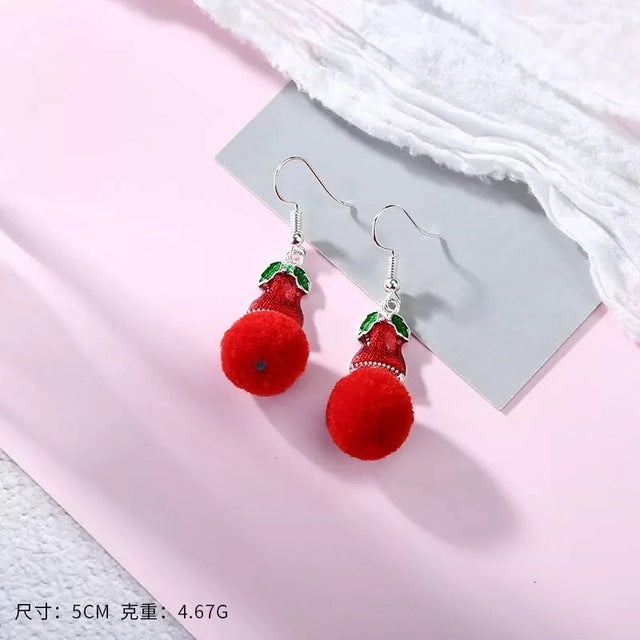 Santa Claus Christmas Hallowe Earrings Snowman Deer Bell  Ear Jewelry Accessories Lovely Xmas Gifts Hallowe for Women Girls