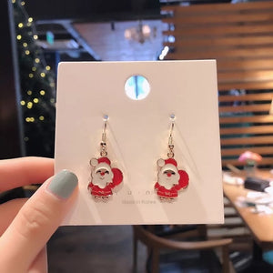 Santa Claus Christmas Hallowe Earrings Snowman Deer Bell  Ear Jewelry Accessories Lovely Xmas Gifts Hallowe for Women Girls