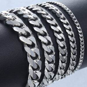 Bracelet for Men Women Curb Cuban Link Chain Stainless Steel Mens Womens Bracelets Chains Davieslee Jewelry for Men DLKBM05