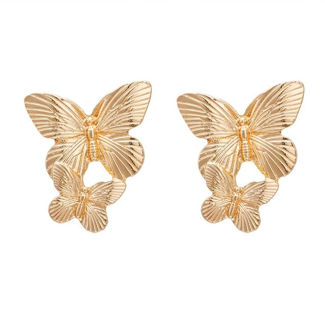 2019 new Korean version of the earrings female models round heart pendant earrings fashion big gold geometric jewelry wholesale