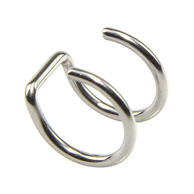 1PCS Fake Piercing Earring Jewelry Clip On Wrap Tragus Stainless Steel Rings Ear Cuff Clip Nose Ring Body Bijoux