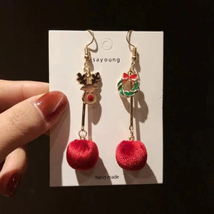 Santa Claus Christmas Hallowe Earrings Snowman Deer Bell  Ear Jewelry Accessories Lovely Xmas Gifts Hallowe for Women Girls