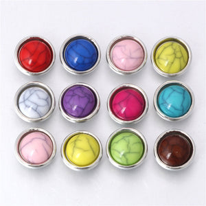 10pcs/lot Mixed Color 12MM Random Resin Snap Button For Women Fit 12mm Snap Bracelet Bangle Earrings Necklaces