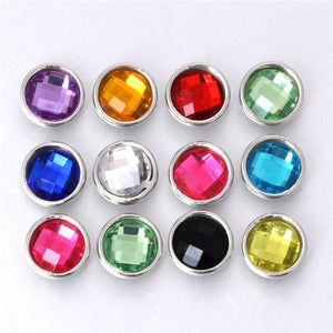 10pcs/lot Mixed Color 12MM Random Resin Snap Button For Women Fit 12mm Snap Bracelet Bangle Earrings Necklaces