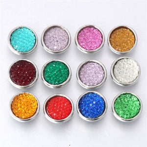 10pcs/lot Mixed Color 12MM Random Resin Snap Button For Women Fit 12mm Snap Bracelet Bangle Earrings Necklaces