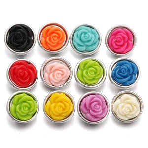 10pcs/lot Mixed Color 12MM Random Resin Snap Button For Women Fit 12mm Snap Bracelet Bangle Earrings Necklaces