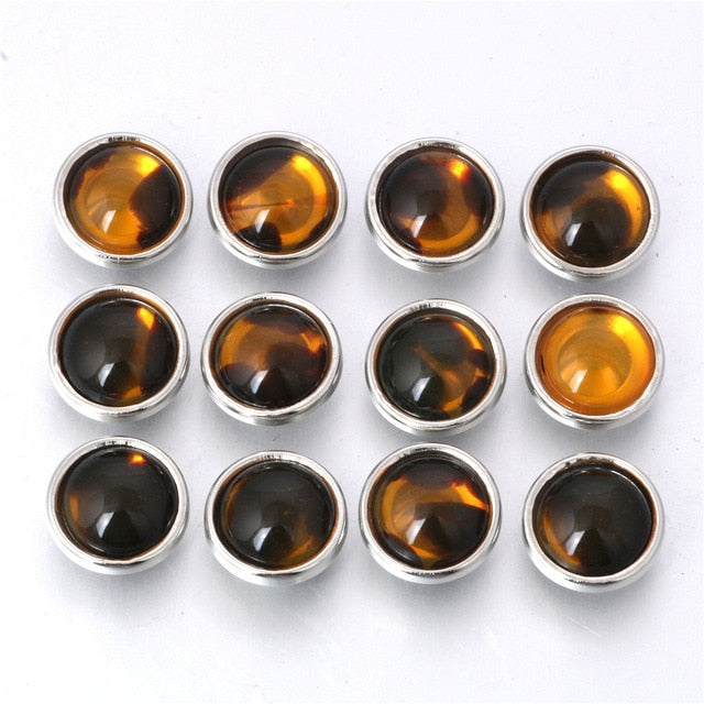 10pcs/lot Mixed Color 12MM Random Resin Snap Button For Women Fit 12mm Snap Bracelet Bangle Earrings Necklaces