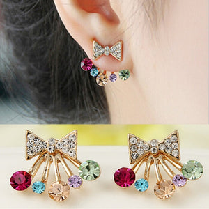 New Fashion Simulated Pearls Pendientes Bijoux Angel Wings Leaf Feather Flowers Stud Earrings For Women Wedding Jewelry Brincos