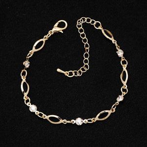 2018 Fashion Crystal Charm Bracelets for Women Gold Color Link Chain Cuff Bracelet Bangles Jewelry pulseras valentines day gift