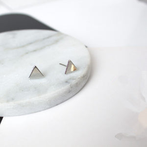 New Fashion Gold Black Silver 3 Western Triangle Round Flash Stud Earrings for Women Gifts Wholesale