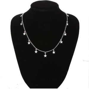 RscvonM Fashion Women Jewelry Natural Alloy Gold Color Star Pendant Necklace And Heart Pendant Necklace Woman Choker Necklace