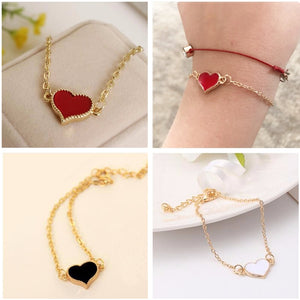 SL01 Charming Red Heart Bracelets & Bangles For Women Girls Gold Color Metal Bracelets Hot Sale Statement Jewelry Wholesale