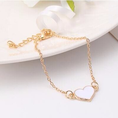 SL01 Charming Red Heart Bracelets & Bangles For Women Girls Gold Color Metal Bracelets Hot Sale Statement Jewelry Wholesale