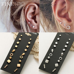 Minimalist Mixed Small Earrings Set Simple Geometric Stud Earrings for Women Girls Tiny Ear Studs Pendientes Kleine Oorbellen