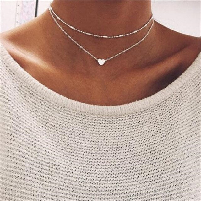 Fashion Alloy Women's Necklaces & Pendants choker necklace 2018 gold color crystal pendant necklace for women Gift wholesale