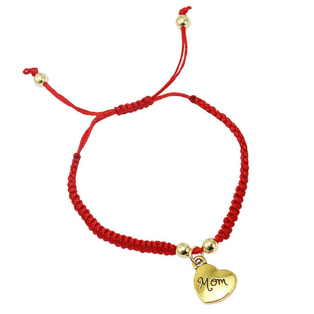 Hot Lucky Golden Cross Heart Bracelet For Women Children Red String Adjustable Handmade Bracelet DIY Jewelry