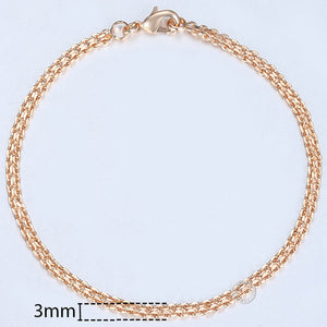 5mm Bracelet for Women Girls 585 Rose Gold Bismark Link Chain Bracelet Woman Jewelry Hot Party Jewelry Gifts 18cm 20cm GB422