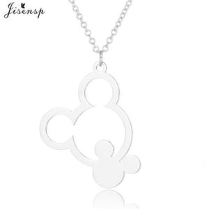 Jisensp Stainless Steel Cute Mickey Pendant Bracelet Charm Jewelry for Women Cartoon Minnie Bracelets Bangles Kid pulseras mujer