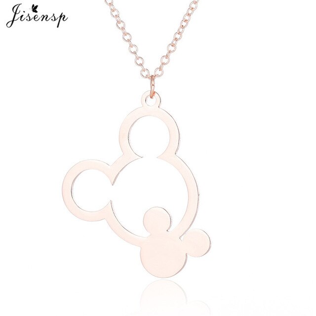 Jisensp Stainless Steel Cute Mickey Pendant Bracelet Charm Jewelry for Women Cartoon Minnie Bracelets Bangles Kid pulseras mujer