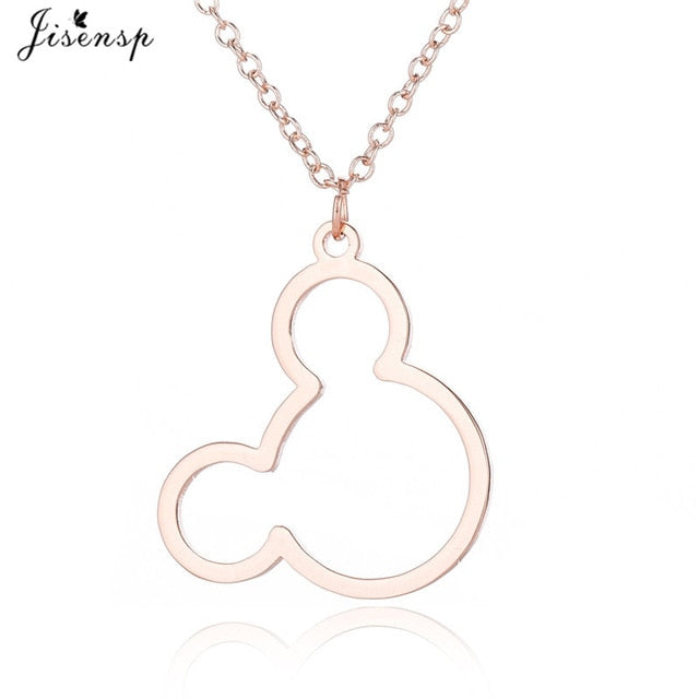 Jisensp Stainless Steel Cute Mickey Pendant Bracelet Charm Jewelry for Women Cartoon Minnie Bracelets Bangles Kid pulseras mujer