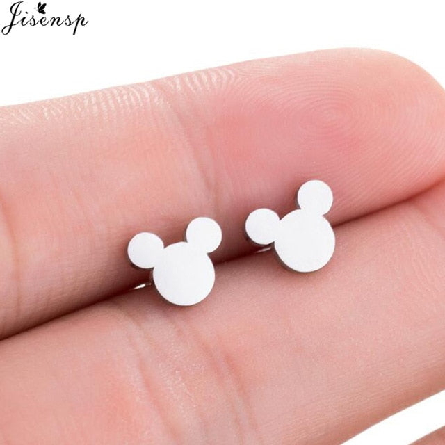 Jisensp Stainless Steel Cute Mickey Pendant Bracelet Charm Jewelry for Women Cartoon Minnie Bracelets Bangles Kid pulseras mujer