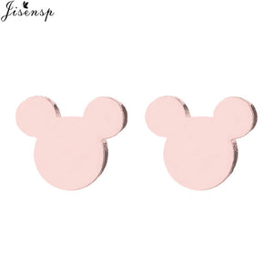 Jisensp Stainless Steel Cute Mickey Pendant Bracelet Charm Jewelry for Women Cartoon Minnie Bracelets Bangles Kid pulseras mujer