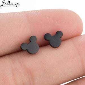 Jisensp Stainless Steel Cute Mickey Pendant Bracelet Charm Jewelry for Women Cartoon Minnie Bracelets Bangles Kid pulseras mujer