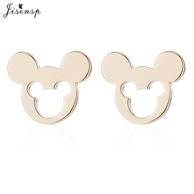 Jisensp Stainless Steel Cute Mickey Pendant Bracelet Charm Jewelry for Women Cartoon Minnie Bracelets Bangles Kid pulseras mujer