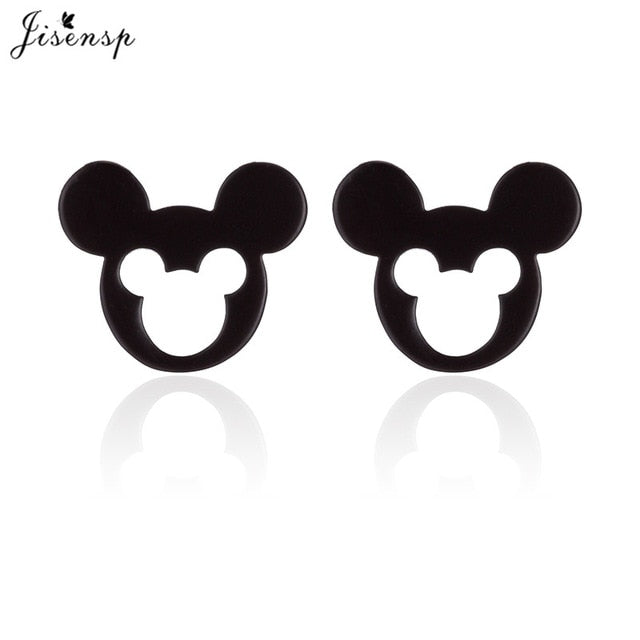 Jisensp Stainless Steel Cute Mickey Pendant Bracelet Charm Jewelry for Women Cartoon Minnie Bracelets Bangles Kid pulseras mujer