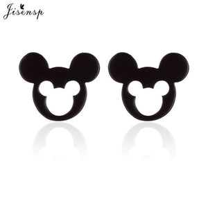 Jisensp Stainless Steel Cute Mickey Pendant Bracelet Charm Jewelry for Women Cartoon Minnie Bracelets Bangles Kid pulseras mujer